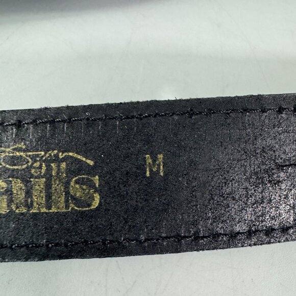 Patricia Green Details Genuine Black Leather & Gold Chains Belt, Women\'s Size M main image 9